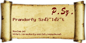 Prandorfy Szólát névjegykártya
